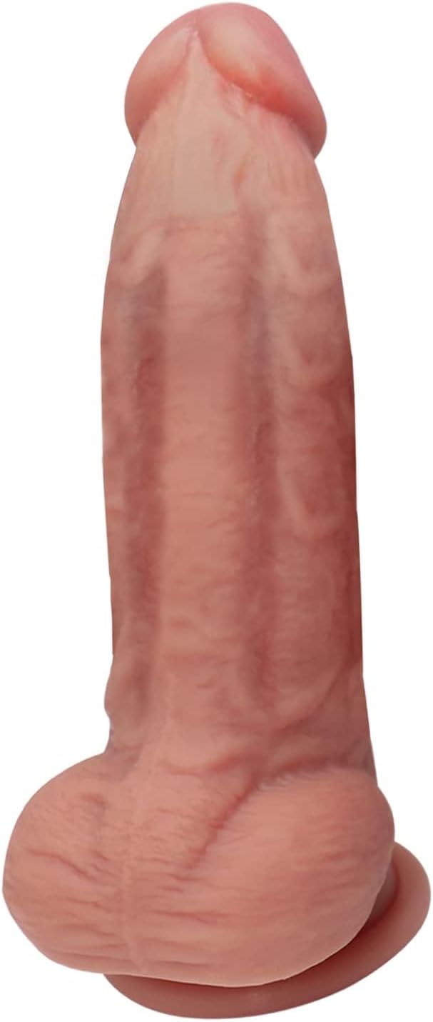 Sex Toy for Women 7 Inch Realistic  Dildo,Body-Safe Material Strong Suction Cup Ultra Soft Lifelike Thick Anal Dildo for Men G spot Stimulator with Curved Shaft and Balls Throat Trainer