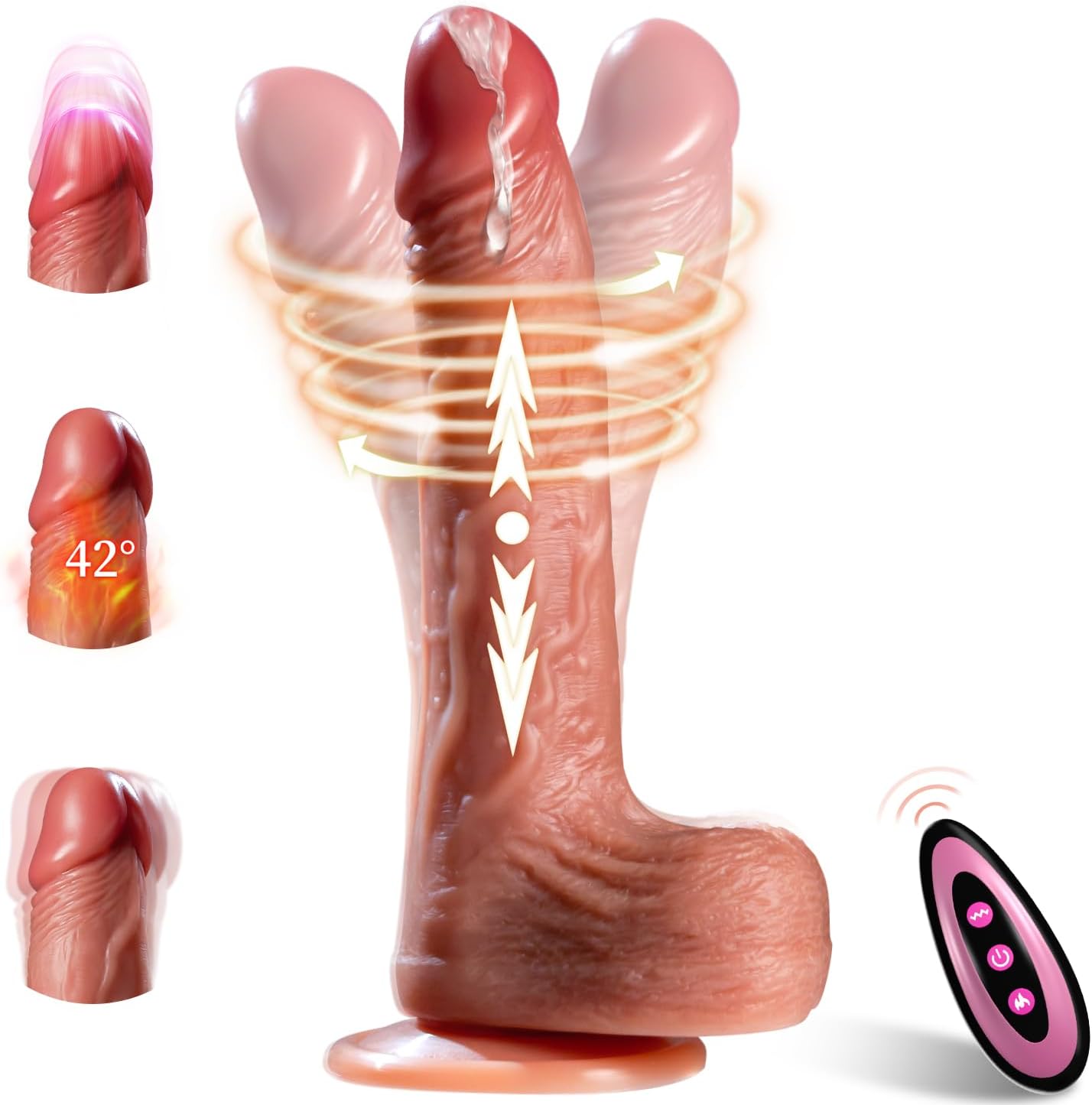 Thrusting Dildo Vibrator Sex Toys for Women Realistic Dildos 6in1 Penis with Suction Cup 9 Vibrations & 3 Thrusting Swing, Heating Modes Anal Dildo with Remote trol Couple Adult Sex Toys & Games