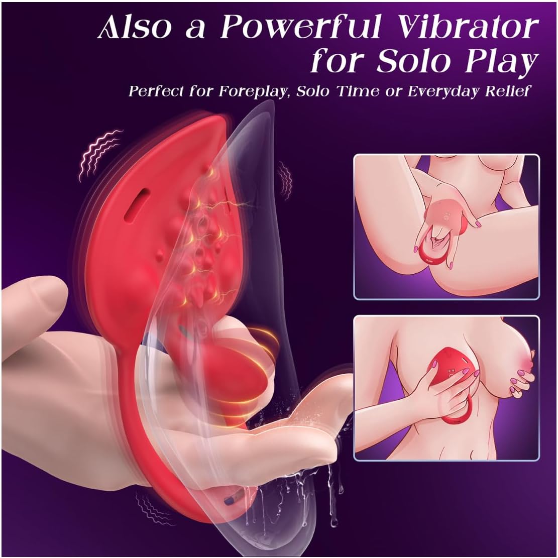 Couples Sex Toys Wearable Vibrator -  Vibrating Panties for Women Men with Flexible Bulb ＆ 9 Vibrations Modes G Spot Adult Toy, Clitoral Stimulator  Cock Ring Remote Control