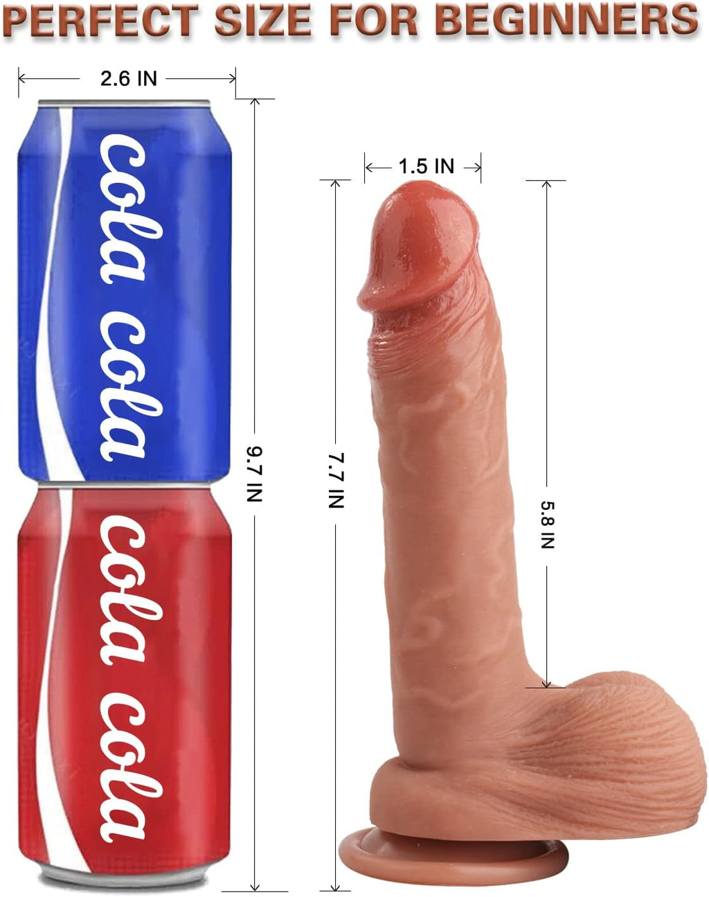 Realistic Dildo for Beginners Lifelike Huge  Dildo, with Strong Suction Cup for Hands-Free Play, Realistic Penis for G-Spot Stimulation Dildos Anal Sex Toys for Women and Couple 7.7 "