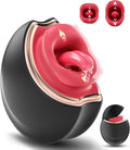 Vibrator Adult Sex Toys for Womens - 3IN1 Mouth Tongue Vibrators Rose Sex Toy with 10 Tongue Licking & 10 Vibrating Modes, Clitoral Nipple Anal Adult Toys Vibrators for Female and Couple Games