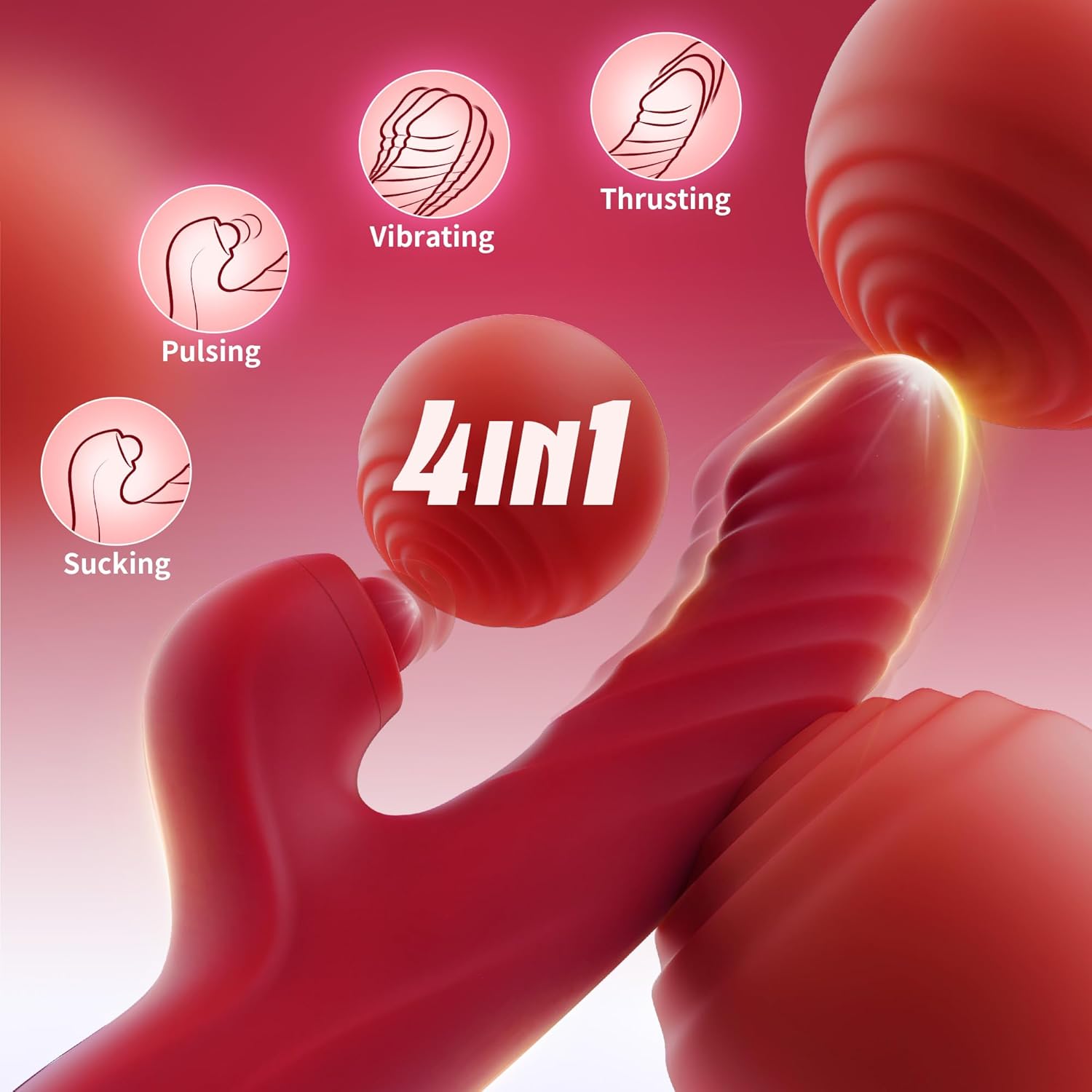 Vibrator Thrusting Dildo for Women  G Spot Vibrator Clitoral Stimulator Sex Toys Dildos Vibrator with 10 Vibration 7 Thrust Mode with Licking, Rabbit Vibrators Adult Sex Toy for Women and Couple