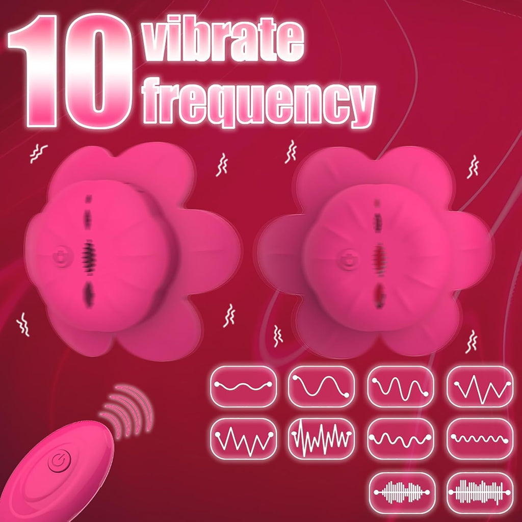 Vibrating Nipple Clamps Toys Remote Control Nipple Clamp with 10 Vibration Modes Vibrator Nipple Sex Toys for Women Silicone Lightweight Invisible Nipple Toy Adult Sex Toy for Women Couples