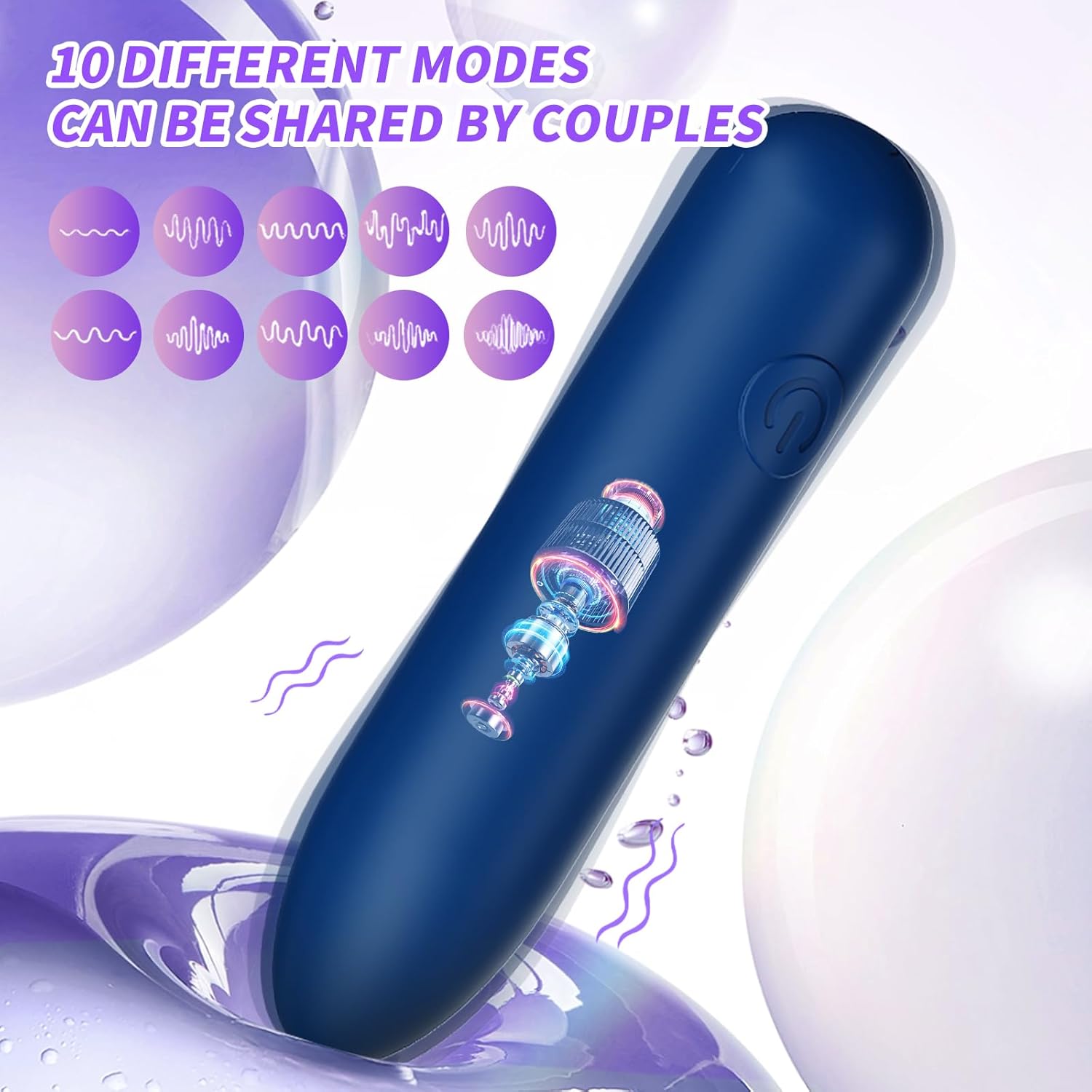 Mini Vibrator, Female Sex Toy Bullet Vibrator, 10 Vibration Modes, Portable Waterproof Adult Sex Toy, Nipple and Clitoral Stimulator, All-Silicone Rechargeable G-spot Vibrator, Suitable for Couples.